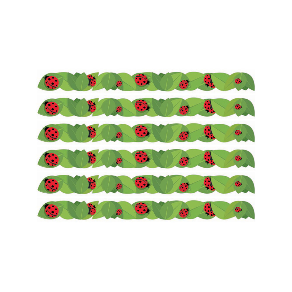 Eureka Extra Wide Deco Trim Packs, 37' x 3-1/4in, Ladybugs, Set Of 6 Packs MPN:EU-846342-6