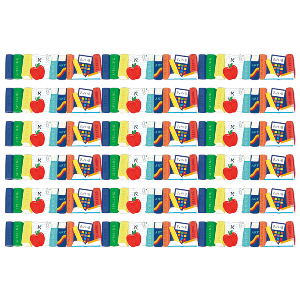 Eureka Extra Wide Deco Trim Packs, 37' x 3-1/4in, Books and Tools, Set Of 6 Packs MPN:EU-846343-6