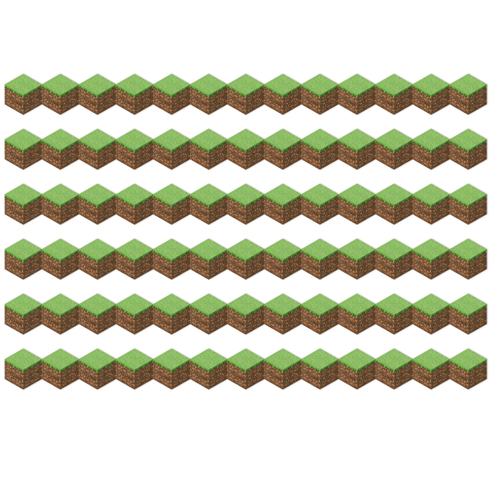 Eureka Extra Wide Deco Trim Packs, 37' x 3-1/4in, Minecraft Die-Cut Blocks, Set Of 6 Packs MPN:EU-846345-6