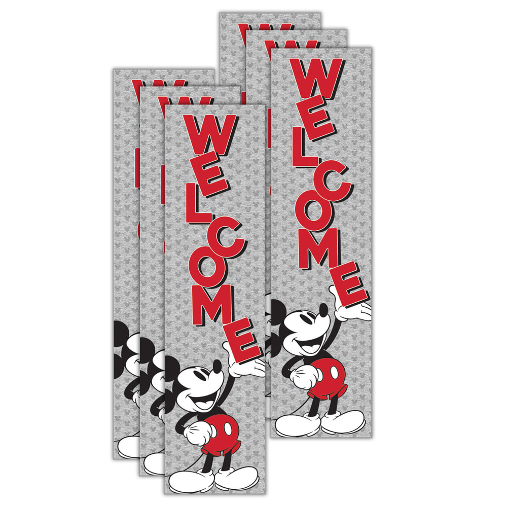 Eureka Mickey Mouse Throwback Welcome Vertical Banners, 12in x 45in, Bundle Of 6 Banners MPN:EU-849342-6