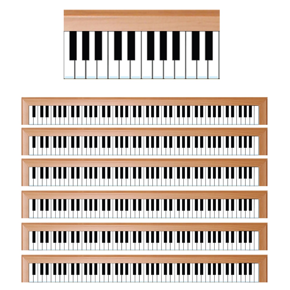 Hygloss Classroom Borders, Piano, 12 Borders Per Pack, Set Of 6 Packs MPN:HYG33672-6