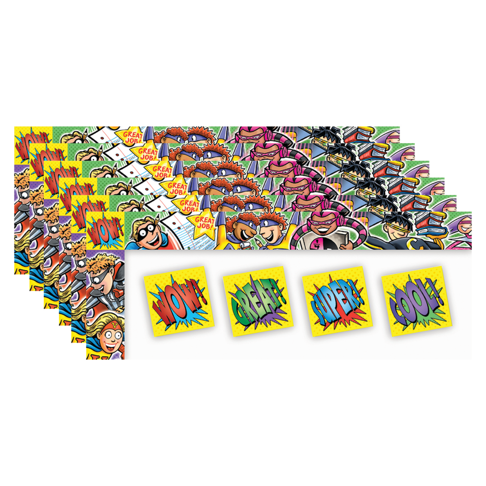 North Star Teacher Resources All Around The Board Trimmer, Superheroes, 43ft Per Pack, Set Of 6 Packs MPN:NST4214-6