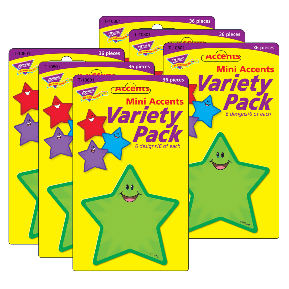 Trend Mini Accents, Stars, Pack Of 36 Accents, Set Of 6 Packs MPN:T-10801-6