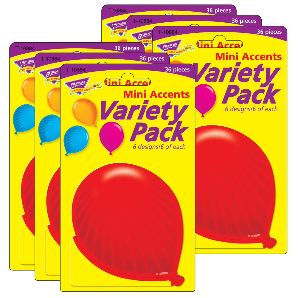 TREND Mini Accents, Party Balloons, 36 Accents Per Pack, Set Of 6 Packs MPN:T-10884-6