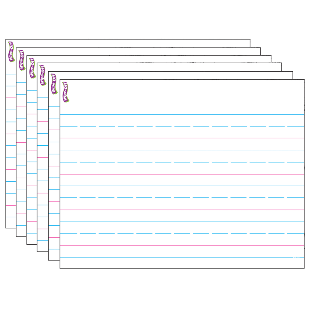 Trend Handwriting Paper Wipe-Off Charts, 17in x 22in, White, Pack Of 6 Charts MPN:T-27307-6