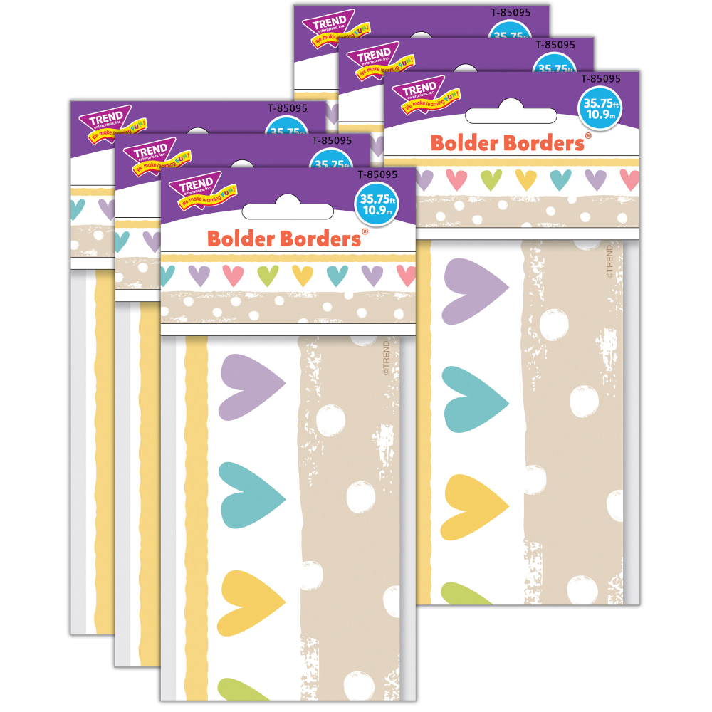 Trend Bolder Border Packs, 35-3/4in x 2-3/4in, Take Heart, Set Of 6 Packs MPN:T-85095-6