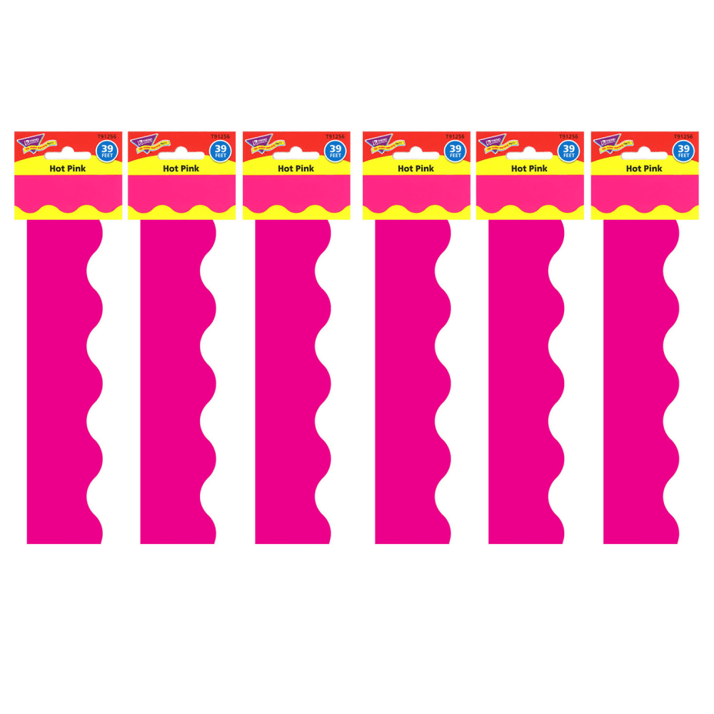Trend Terrific Trimmers, Hot Pink, 39ft Per Pack, Set Of 6 Packs MPN:T-91256-6