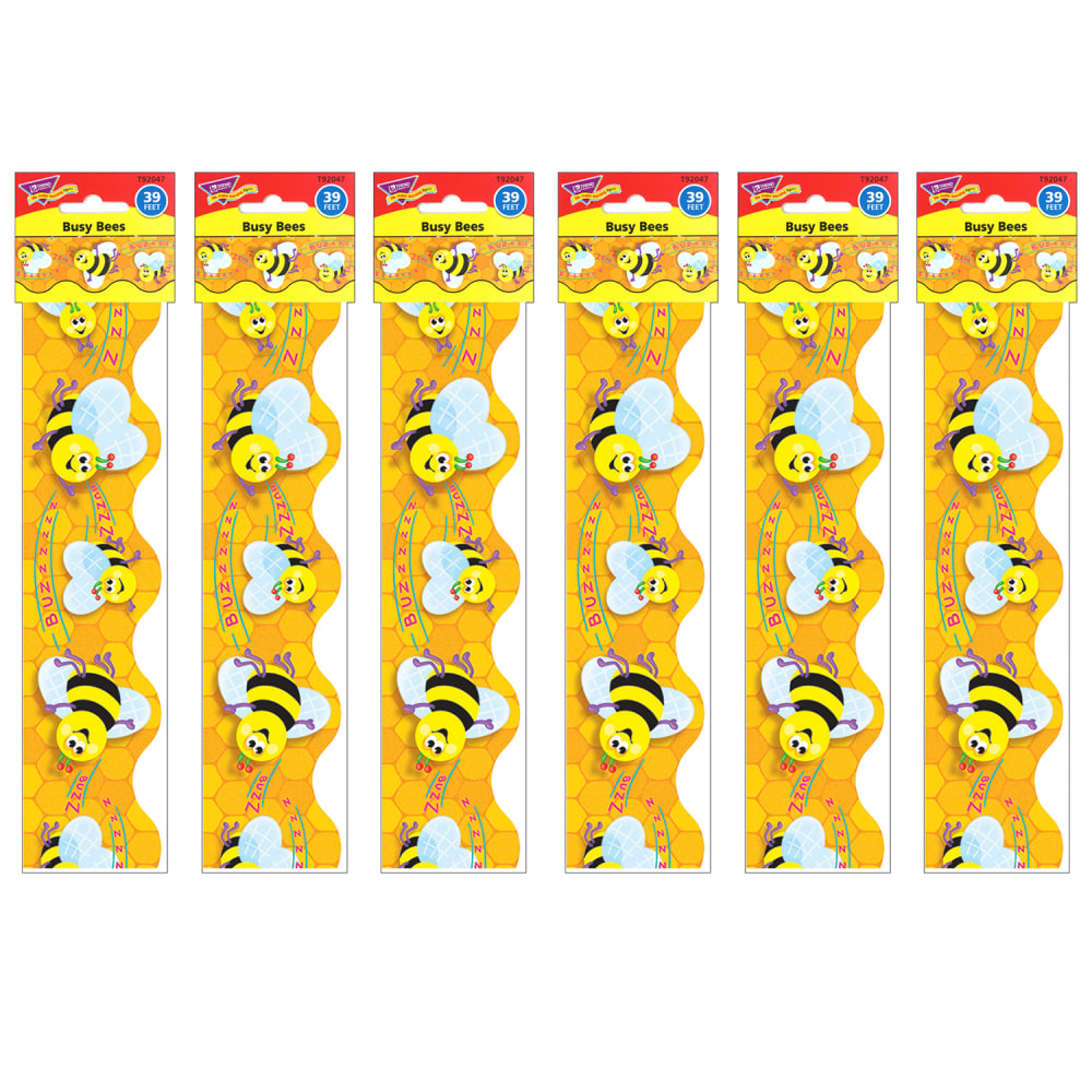 Trend Terrific Trimmers, Busy Bees, 39ft Per Pack, Set Of 6 Packs MPN:T-92047-6