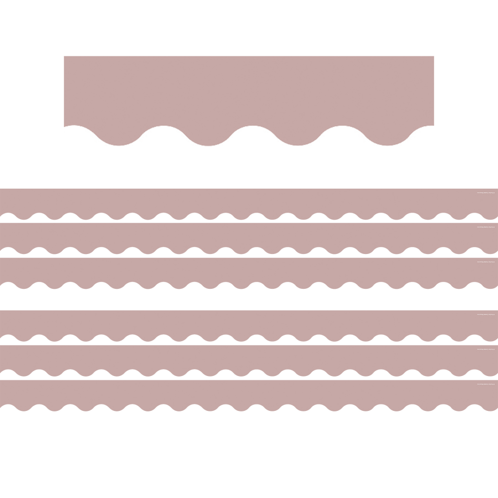 Teacher Created Resources Scalloped Border Trim, Light Mauve, 35ft Per Pack, Set Of 6 Packs MPN:TCR1330-6