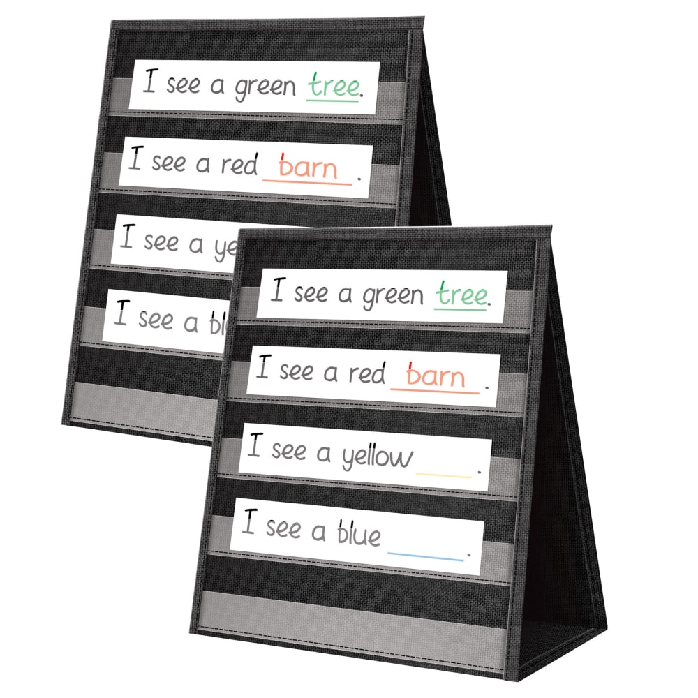 Teacher Created Resources Desktop Pocket Charts, 15-1/2in x 12in, Black, Pack Of 2 Charts MPN:TCR20374-2