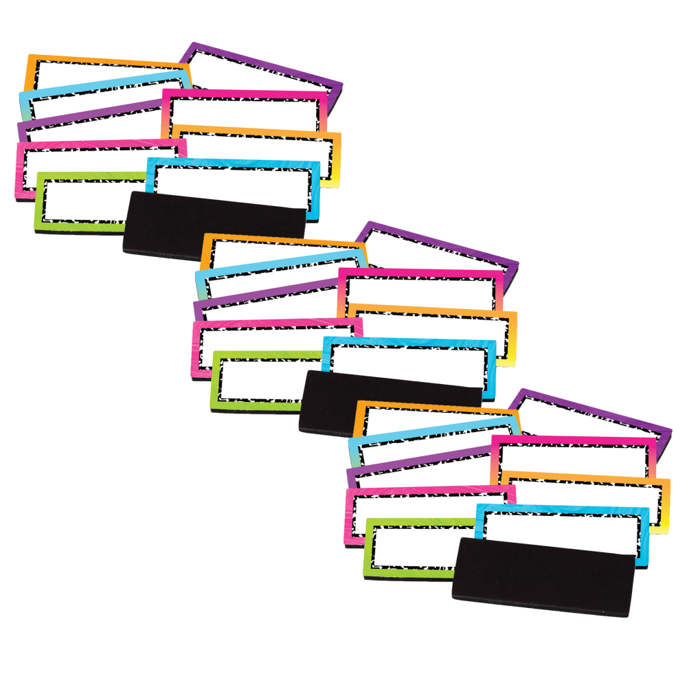 Teacher Created Resources Magnetic Labels, 2-1/2in x 1in, Brights 4Ever, 30 Per Pack, Set Of 3 Packs MPN:TCR20599-3