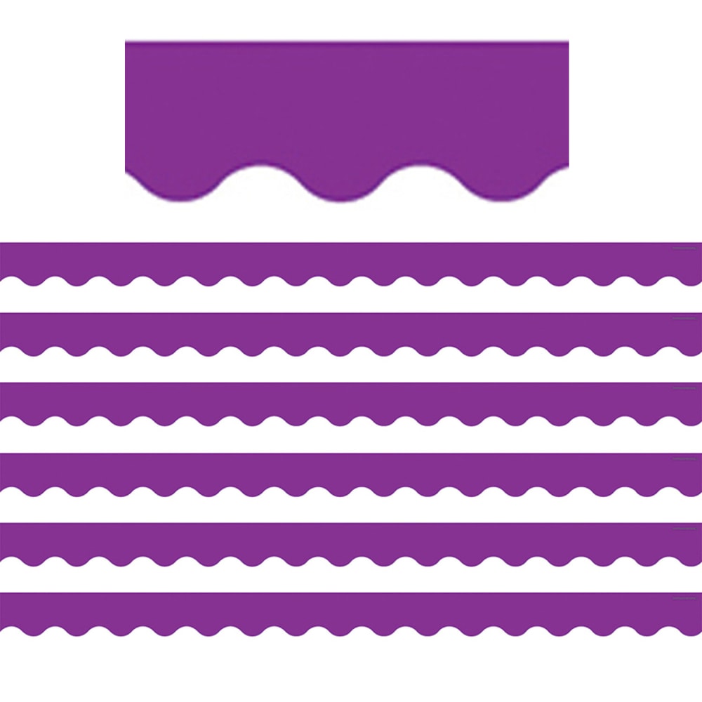 Teacher Created Resources Scalloped Border Trim Packs, 35', Purple, Set Of 6 Packs MPN:TCR2153-6