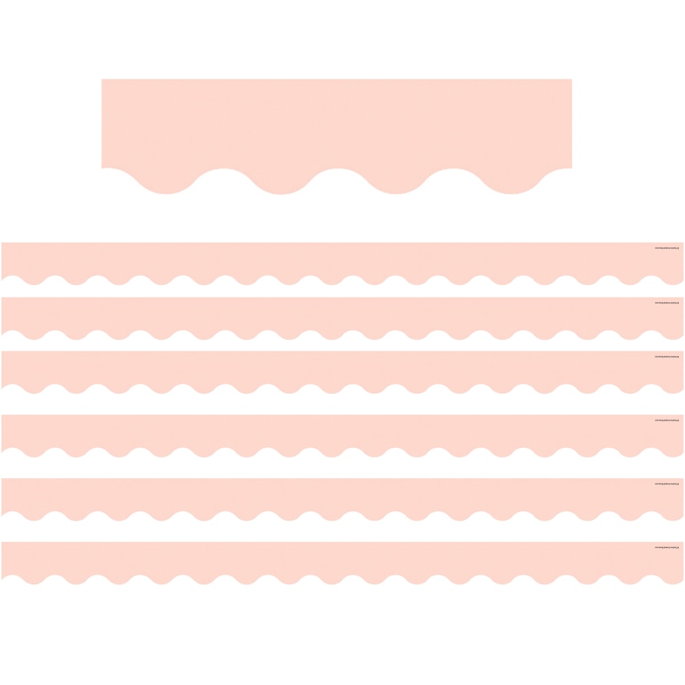 Teacher Created Resources Scalloped Border Trim, Blush Pink, 35ft Per Pack, Set Of 6 Packs MPN:TCR3065-6