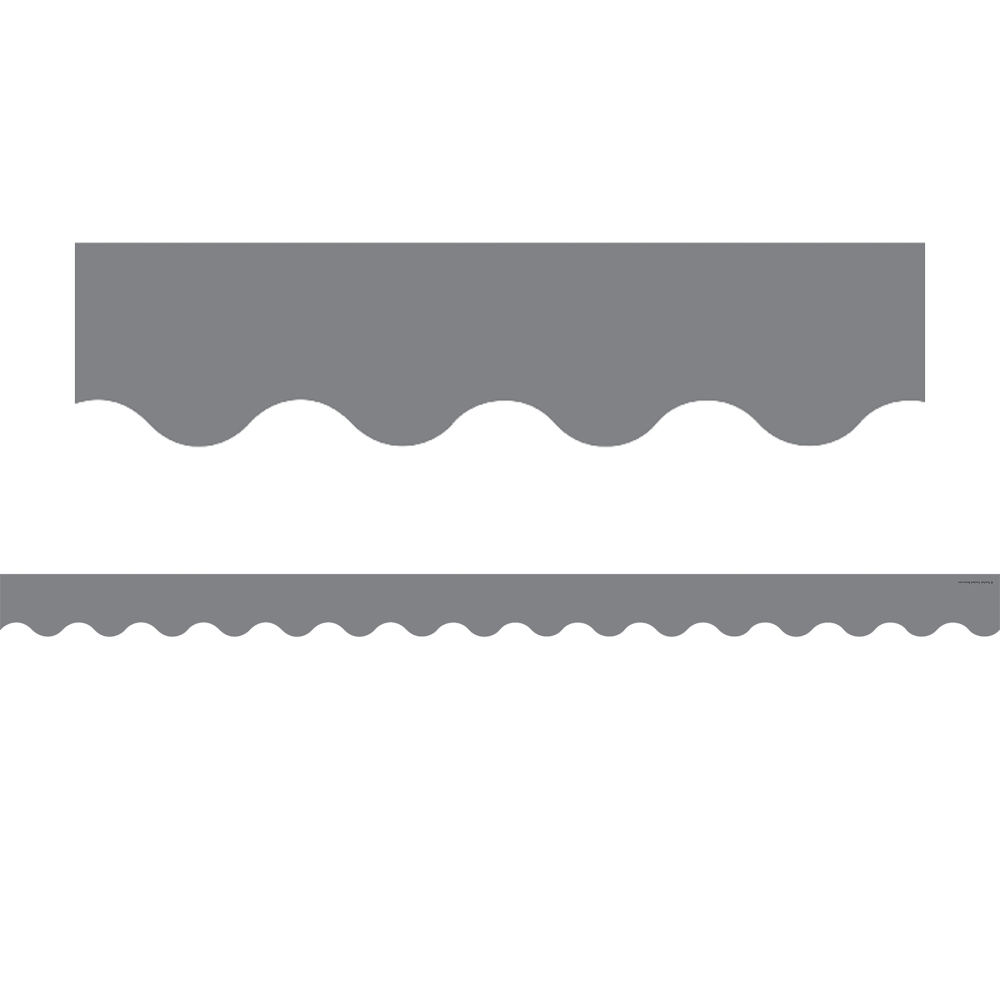 Teacher Created Resources Scalloped Border Trim Packs, 35', Gray, Set Of 6 Packs MPN:TCR3574-6