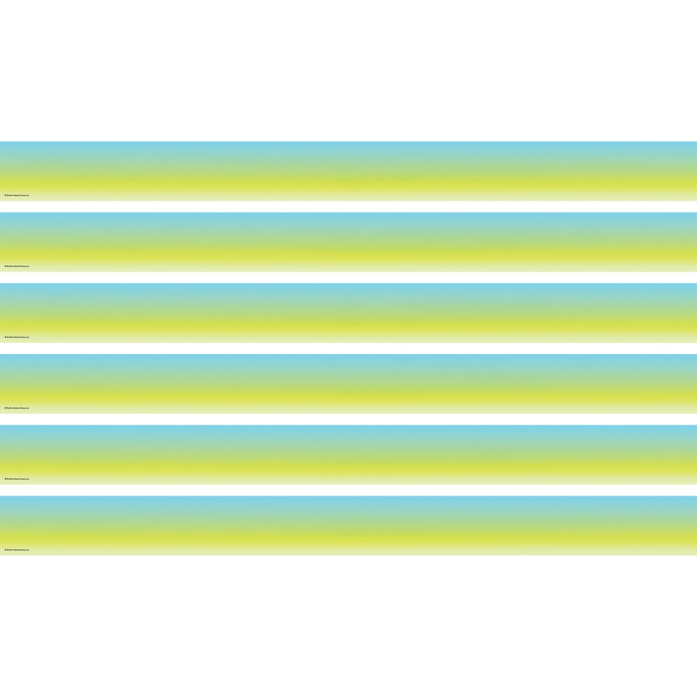 Teacher Created Resources Straight Border Trim, Aqua And Lime Color Wash, 35ft Per Pack, Set Of 6 Packs MPN:TCR3931-6