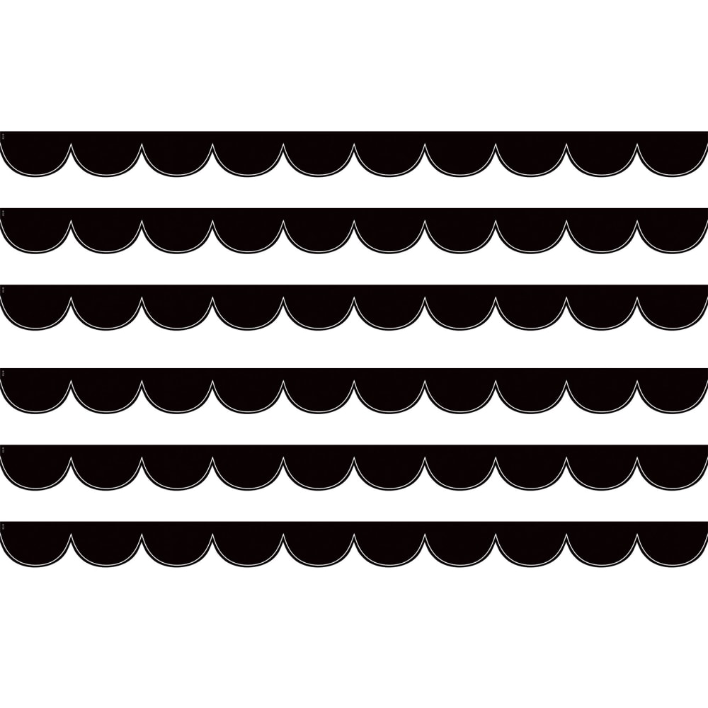 Teacher Created Resources Scalloped Border Trim Packs, 35', Black/White, Set Of 6 Packs MPN:TCR3953-6
