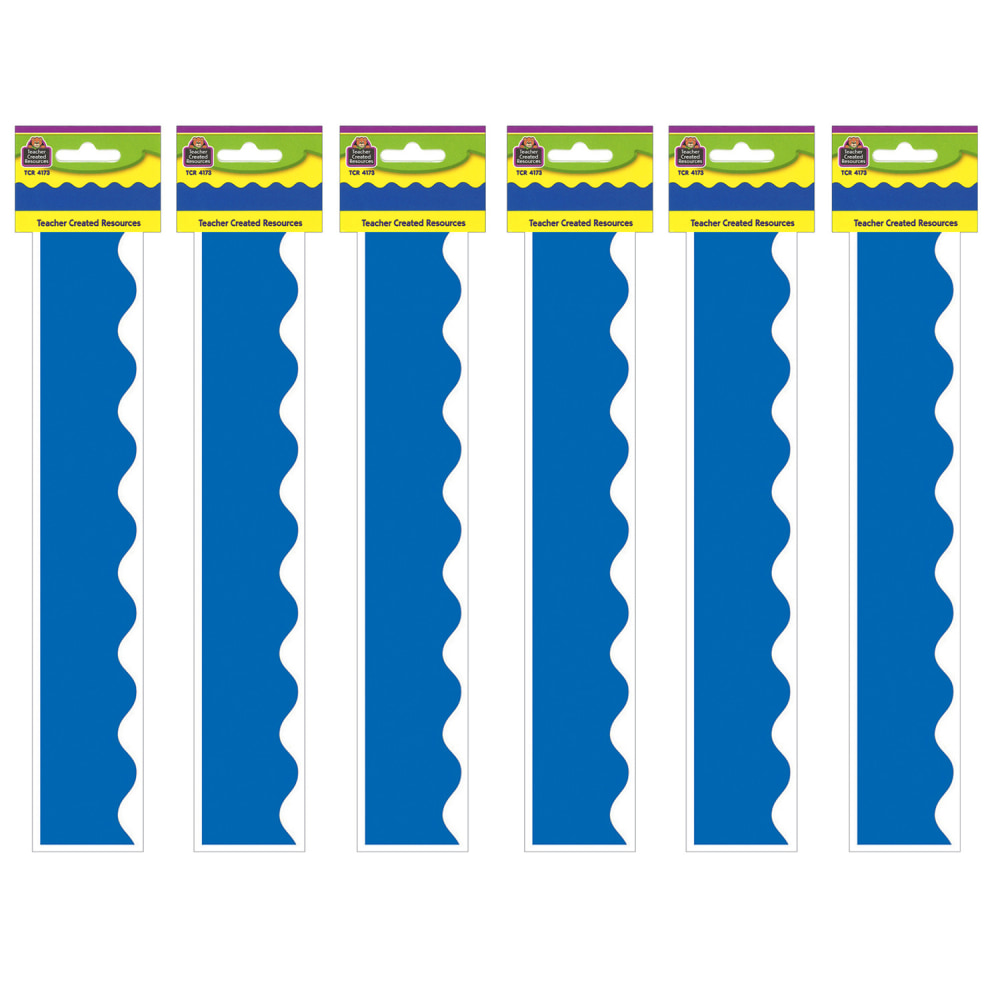 Teacher Created Resources Scalloped Border Trim Packs, 35', Blue, Set Of 6 Packs MPN:TCR4173-6