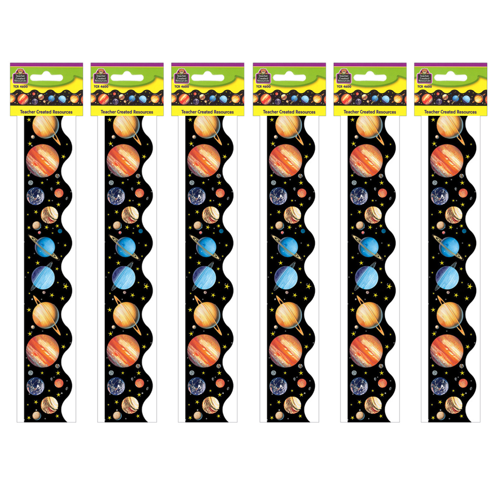 Teacher Created Resources Scalloped Border Trim Packs, 35', Solar System, Set Of 6 Packs MPN:TCR4600-6