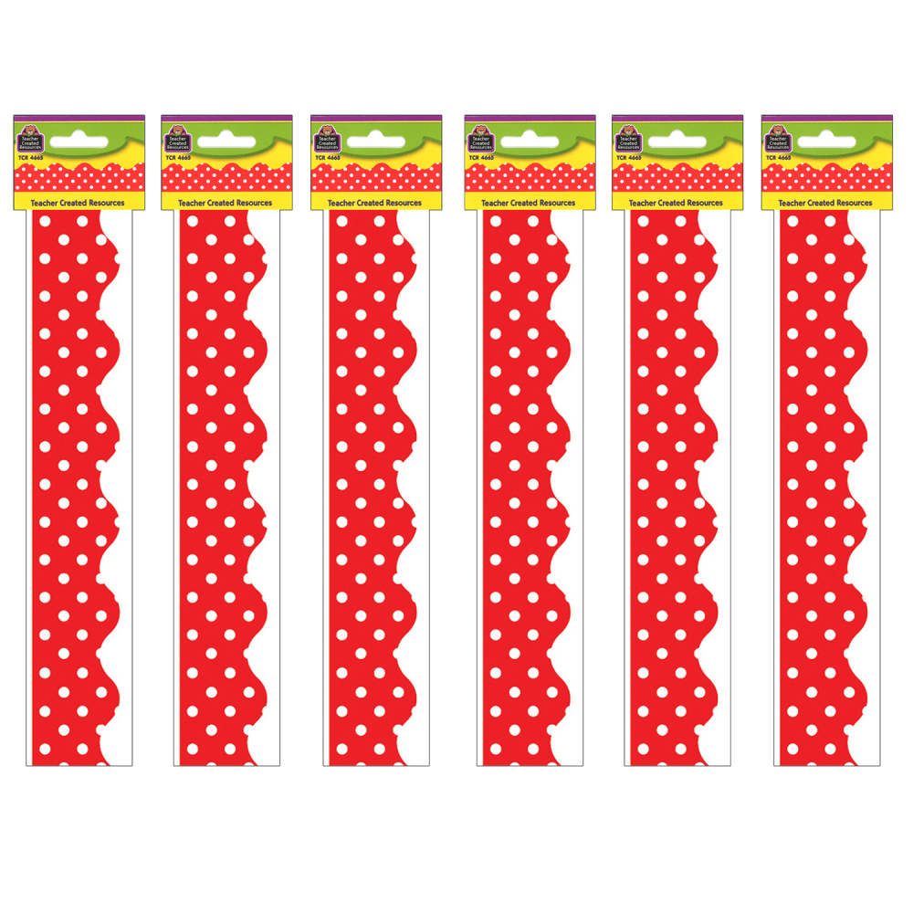 Teacher Created Resources Border Trim, Red, 35ft Per Pack, Set Of 6 Packs MPN:TCR4665-6