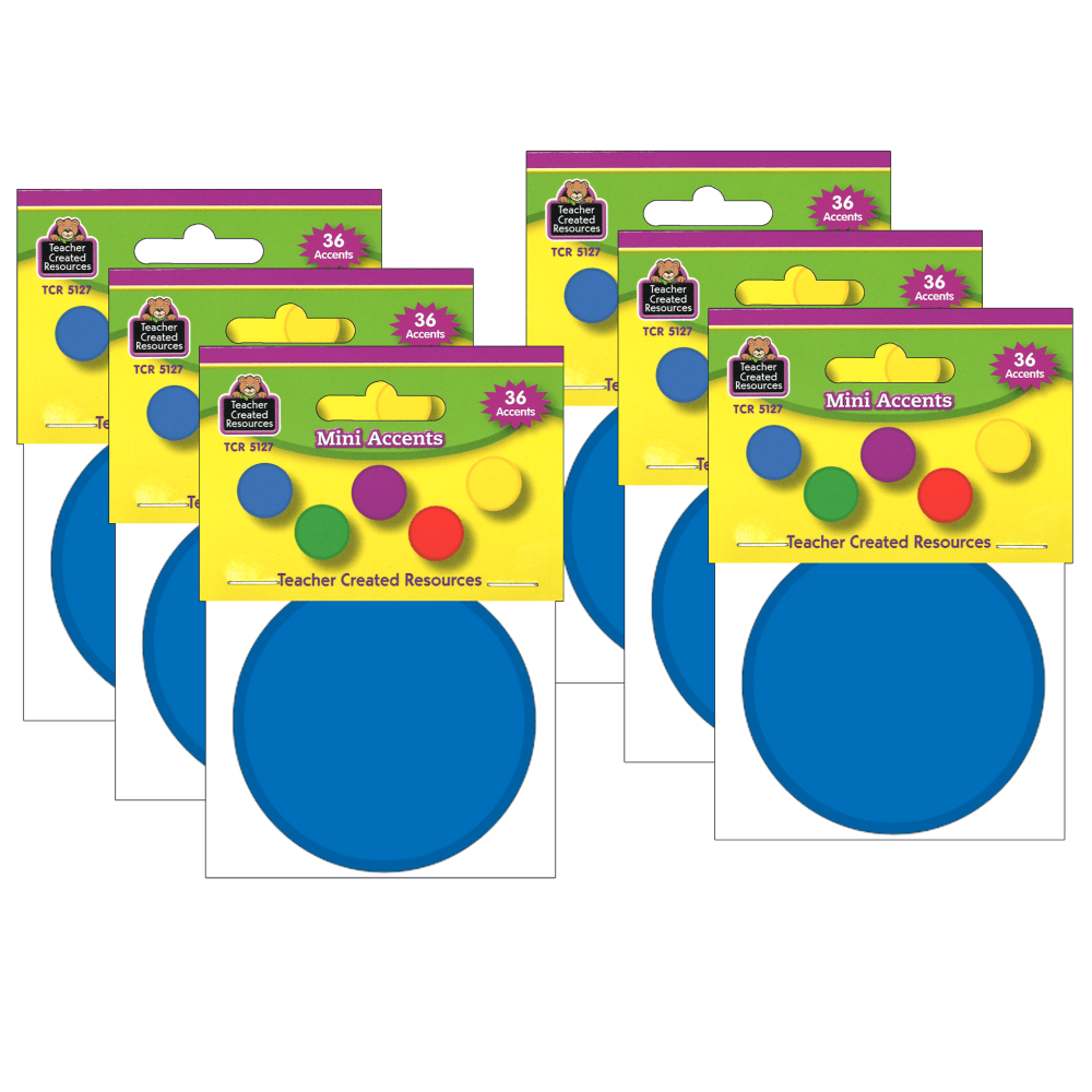 Teacher Created Resources Mini Accents, Colorful Circles, 36 Accents Per Pack, Set Of 6 Packs MPN:TCR5127-6