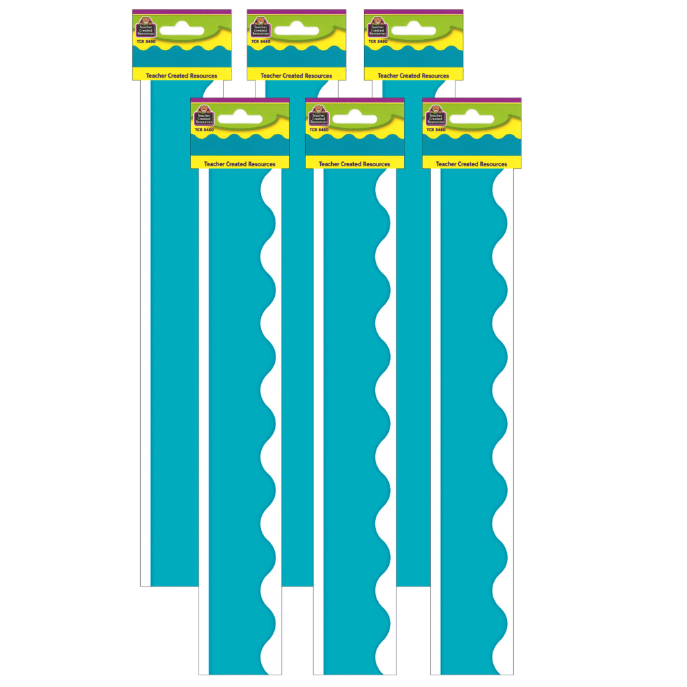 Teacher Created Resources Scalloped Border Trim Packs, 35', Teal, Set Of 6 Packs MPN:TCR5450-6