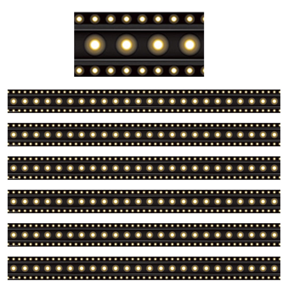 Teacher Created Resources Straight Border Trim, Black Marquee, 35ft Per Pack, Set Of 6 Packs MPN:TCR5613-6