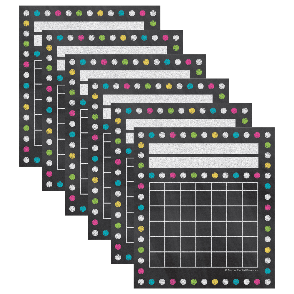 Teacher Created Resources Incentive Charts, Chalkboard Brights, 36 Per Pack, Set Of 6 Packs MPN:TCR5625-6
