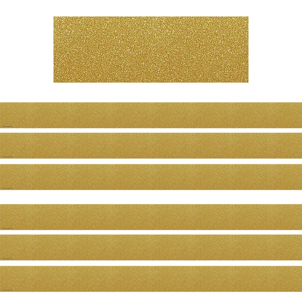 Teacher Created Resources Straight Border Trim, Confetti Gold, 35ft Per Pack, Set Of 6 Packs MPN:TCR5627-6