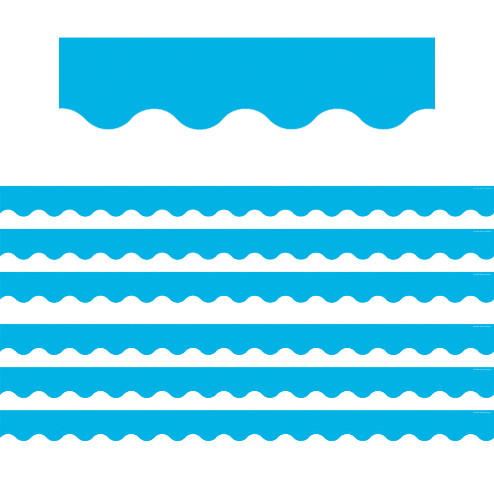 Teacher Created Resources Scalloped Border Trim Packs, 35', Aqua, Set Of 6 Packs MPN:TCR5703-6