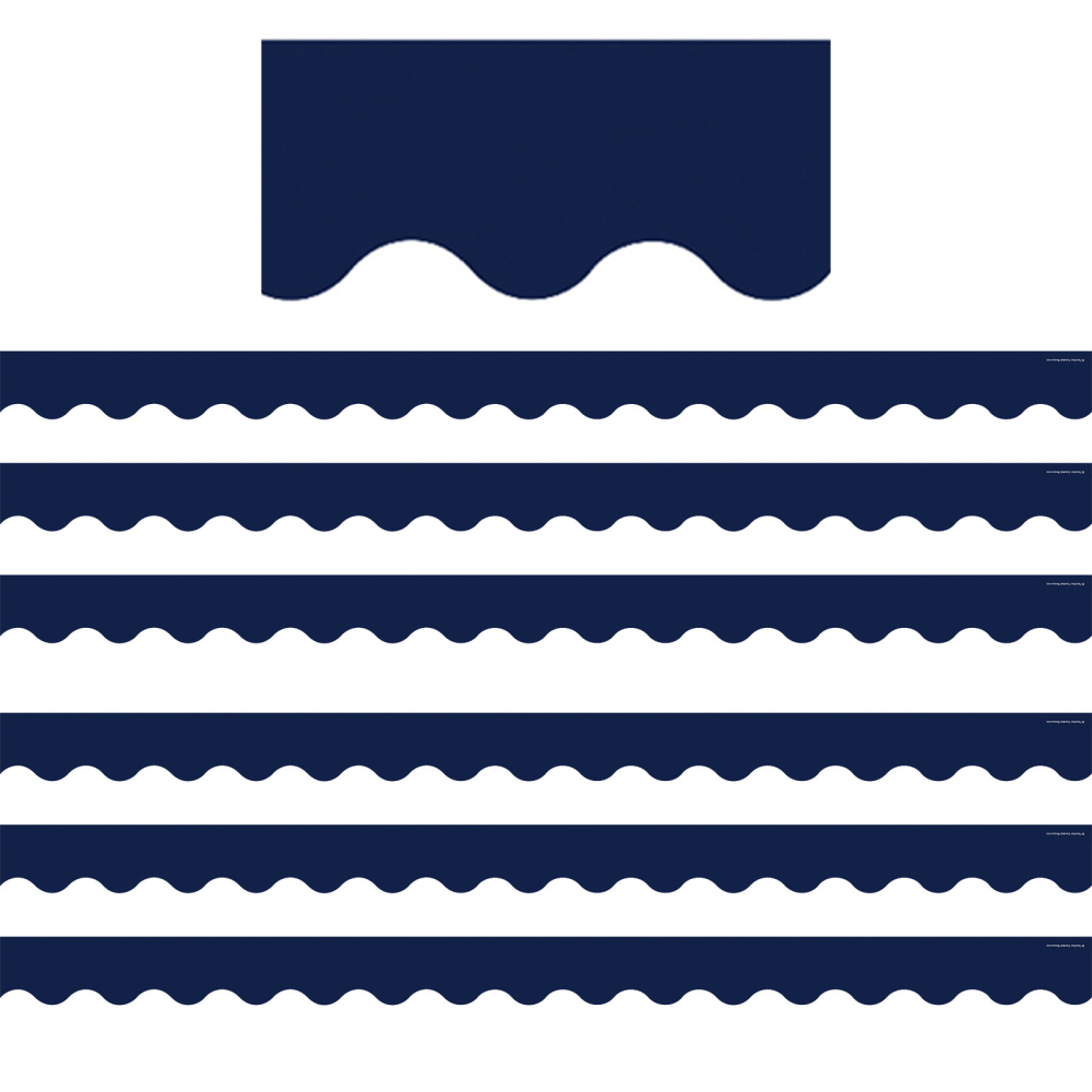 Teacher Created Resources Scalloped Border Trim Packs, 35', Navy, Set Of 6 Packs MPN:TCR5861-6
