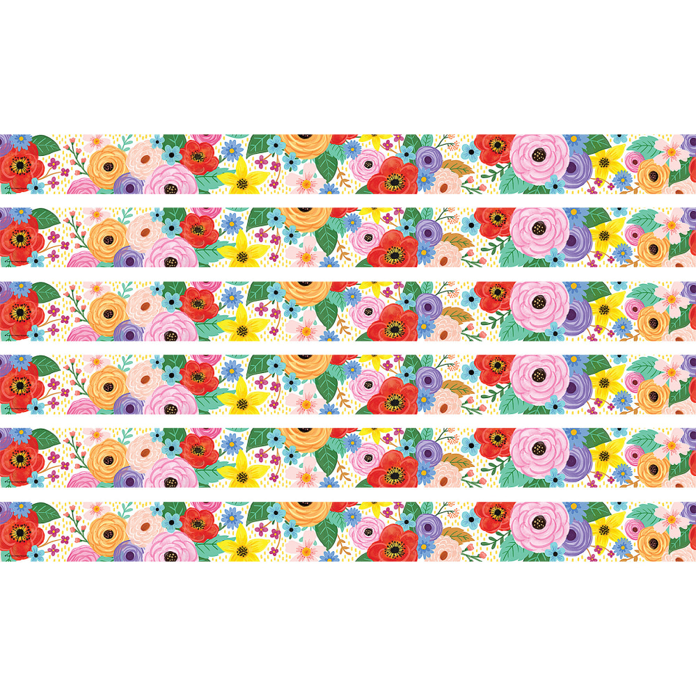 Teacher Created Resources Straight Border Trim, Wildflowers, 35ft Per Pack, Set Of 6 Packs MPN:TCR6594-6