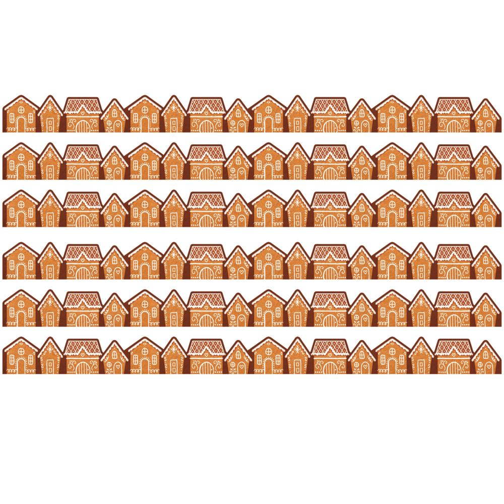 Teacher Created Resources Die-Cut Border Trim, Gingerbread Houses, 35ft Per Pack, Set Of 6 Packs MPN:TCR6751-6