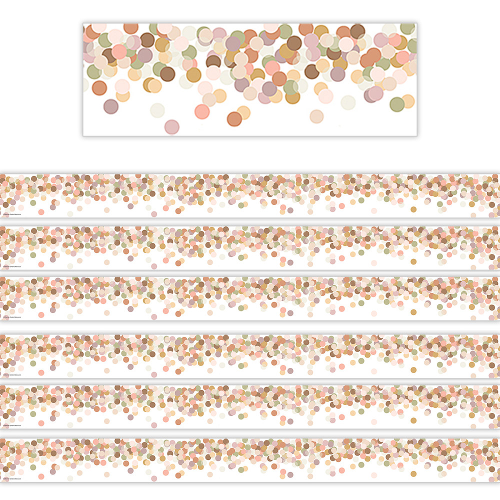 Teacher Created Resources Straight Border Trim, Calming Confetti, 35ft Per Pack, Set Of 6 Packs MPN:TCR6775-6