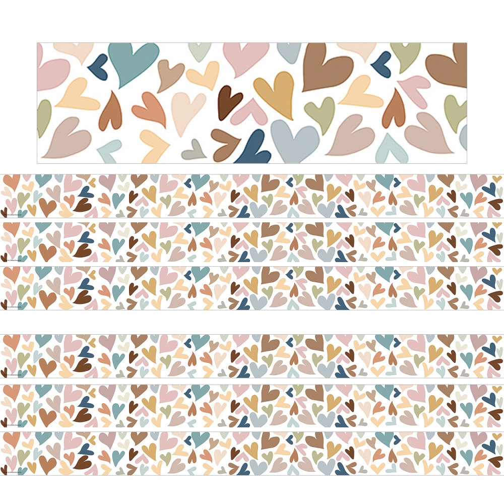 Teacher Created Resources Border Trim, Everyone Is Welcome Hearts, 35', Set Of 6 Packs MPN:TCR7125-6