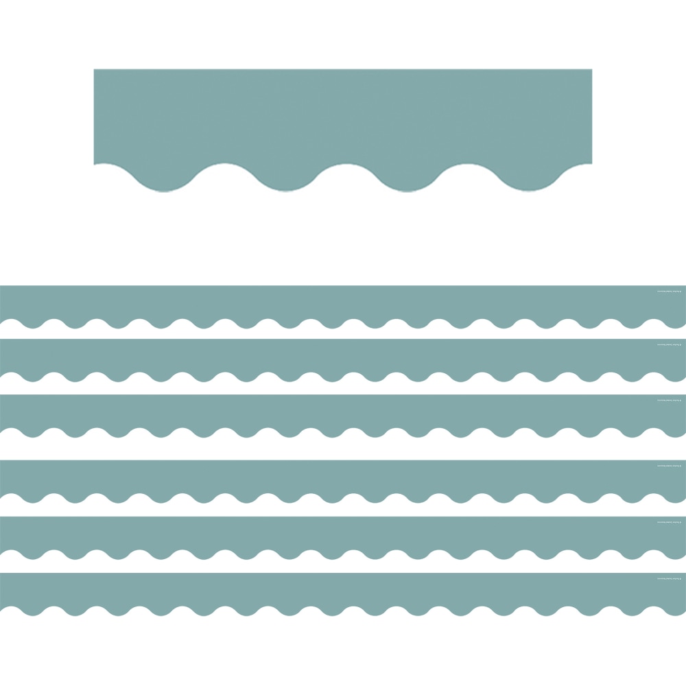 Teacher Created Resources Scalloped Border Trim, Calming Blue, 35ft Per Pack, Set Of 6 Packs MPN:TCR7128-6