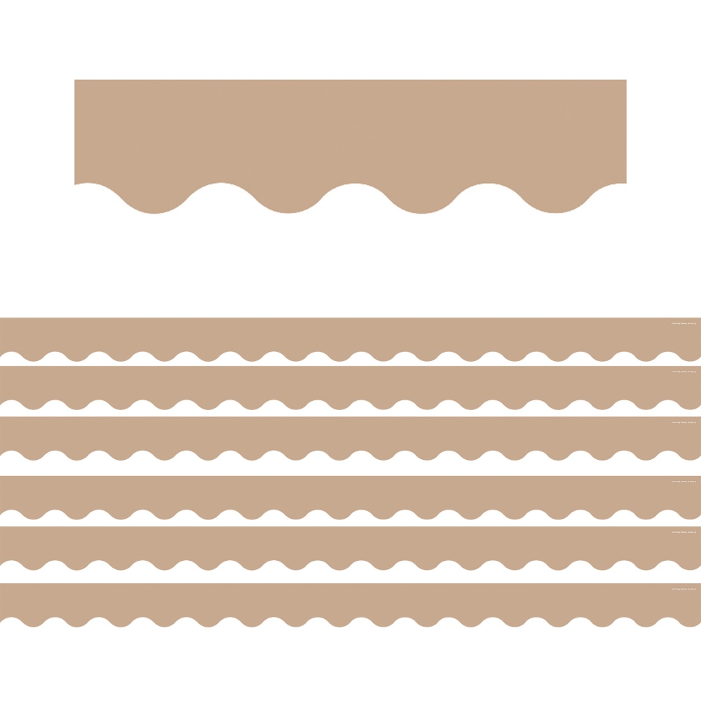 Teacher Created Resources Scalloped Border Trim, Light Brown, 35ft Per Pack, Set Of 6 Packs MPN:TCR7129-6
