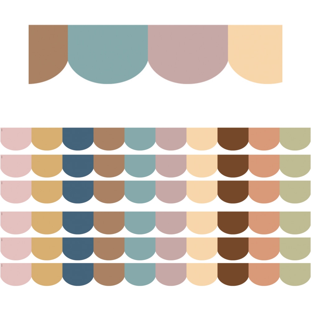 Teacher Created Resources Scalloped Border Trim, Everyone Is Welcome, 35ft Per Pack, Set Of 6 Packs MPN:TCR7130-6