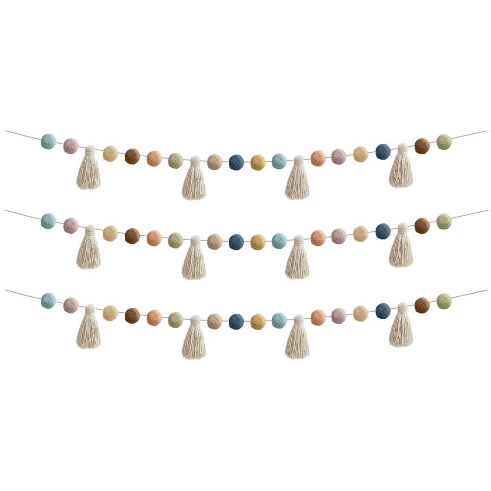 Teacher Created Resources Everyone Is Welcome Pom-Poms And Tassels Garlands, 60in, Pack Of 3 Garlands MPN:TCR7157-3