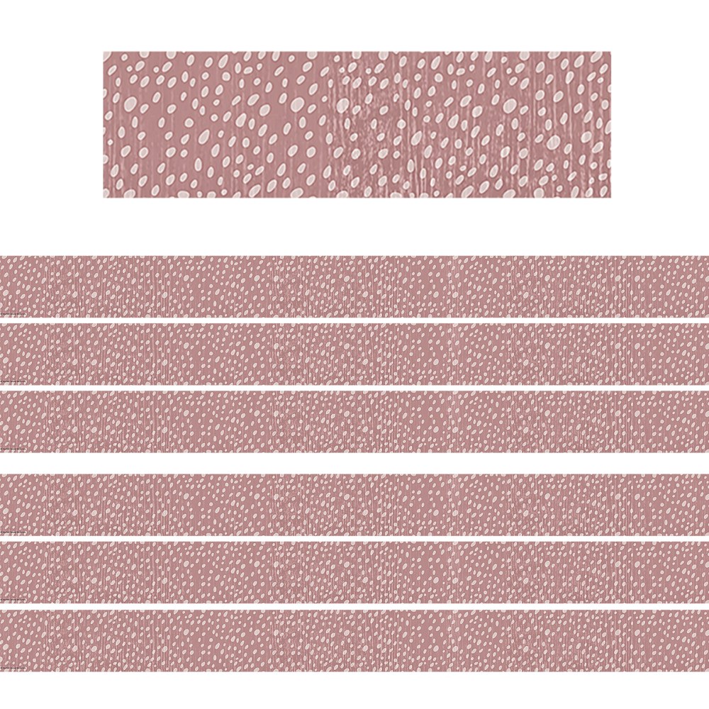 Teacher Created Resources Straight Border Trim, Classroom Cottage Vintage Rose Dots, 35ft Per Pack, Set Of 6 Packs MPN:TCR7181-6
