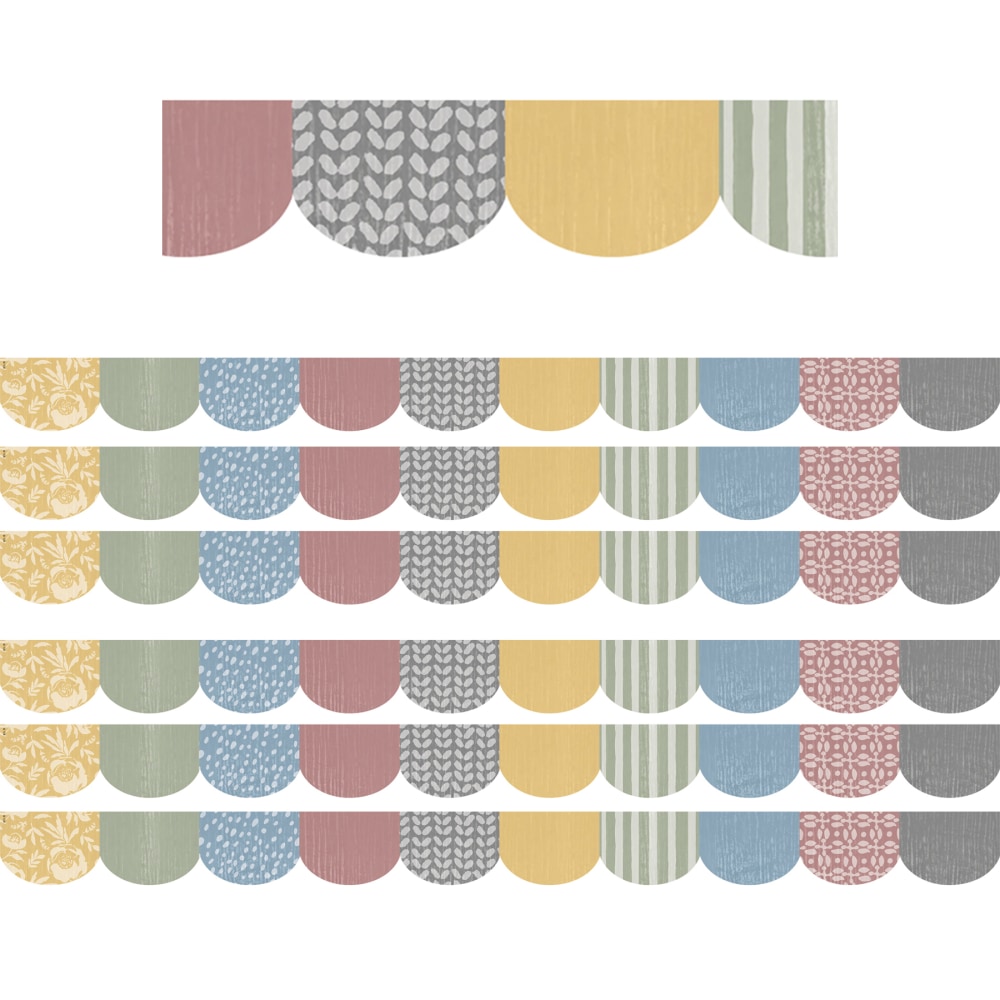 Teacher Created Resources Scalloped Border Trim Packs, 35', Classroom Cottage, Set Of 6 Packs MPN:TCR7182-6