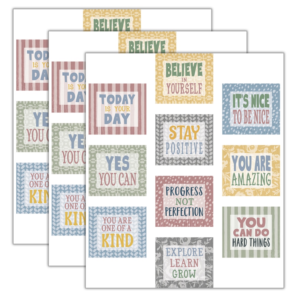 Teacher Created Resources Positive Sayings Accents, Classroom Cottage, 30 Accents Per Pack, Set Of 3 Packs MPN:TCR7185-3