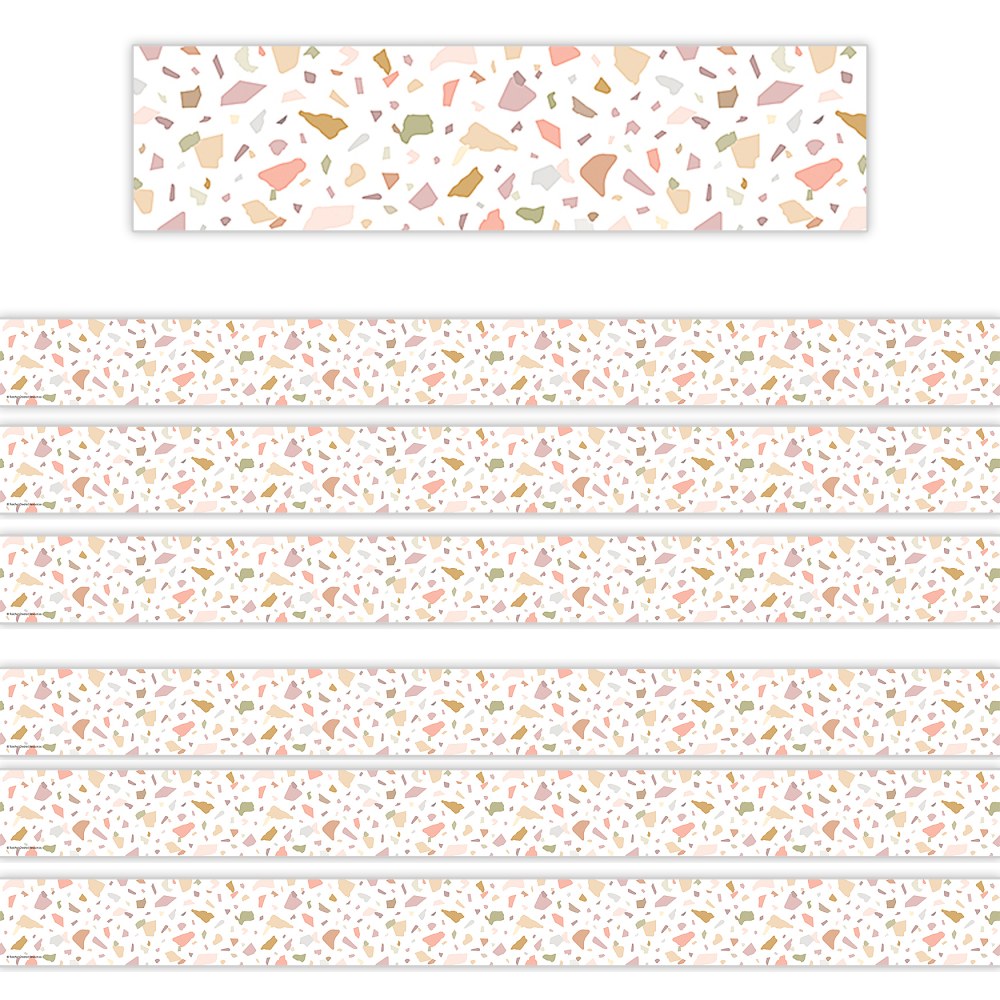 Teacher Created Resources Straight Border Trim, Terrazzo Tones, 35ft Per Pack, Set Of 6 Packs MPN:TCR7211-6