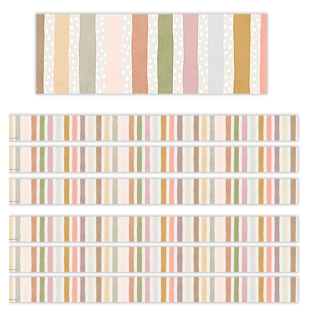 Teacher Created Resources Straight Border Trim, Terrazzo Tones Stripes, 35ft Per Pack, Set Of 6 Packs MPN:TCR7212-6