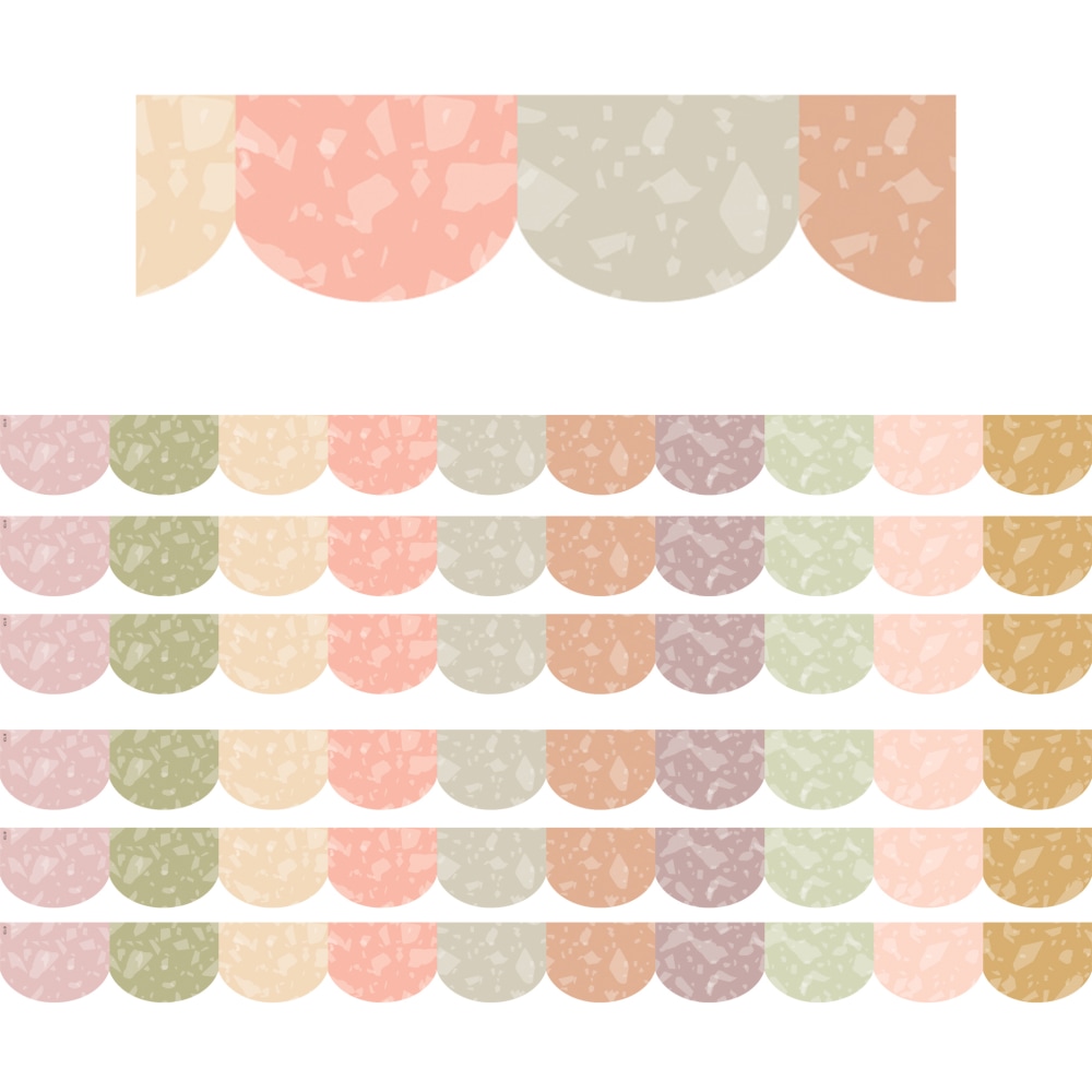 Teacher Created Resources Scalloped Border Trim Packs, 35', Terrazzo Tones, Set Of 6 Packs MPN:TCR7214-6