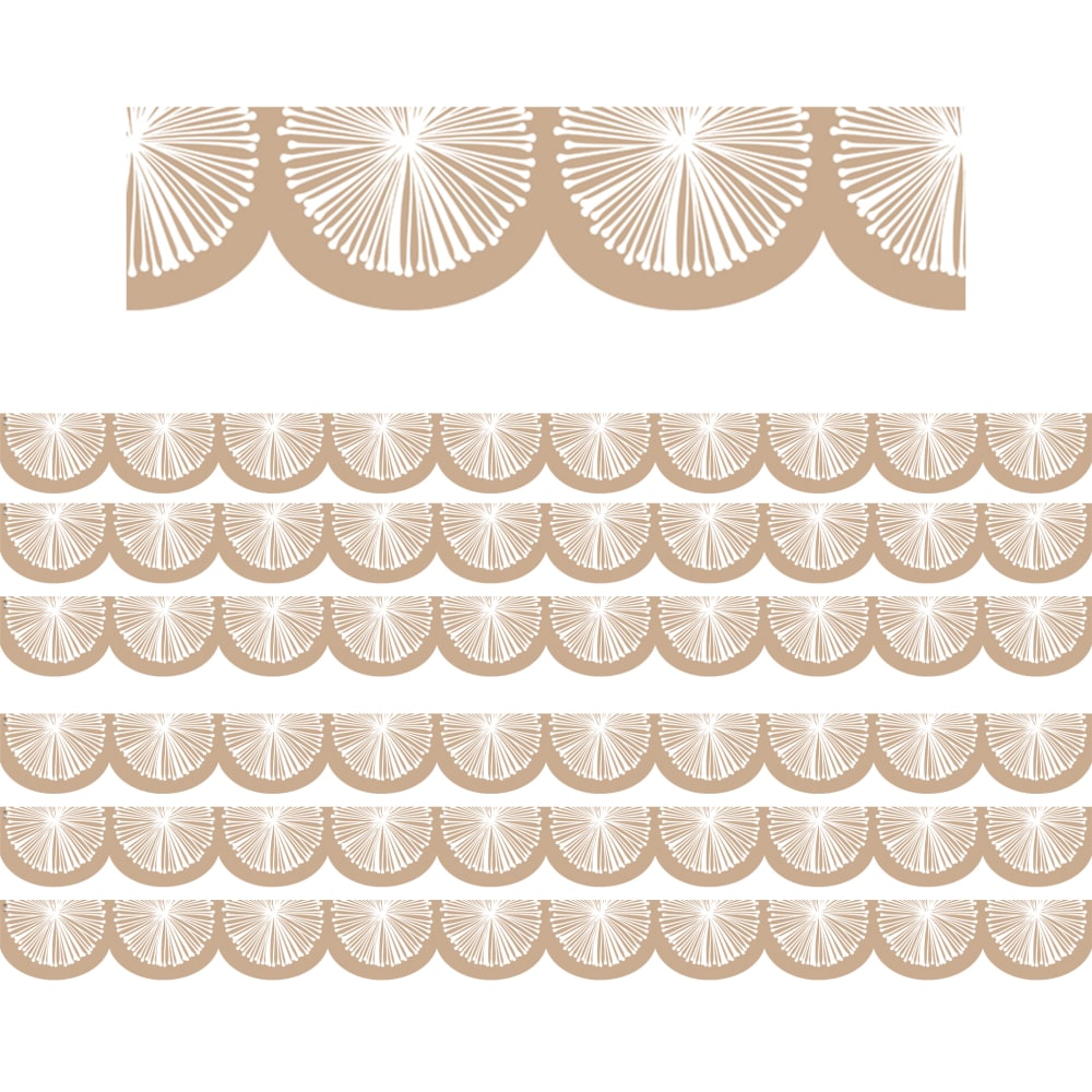 Teacher Created Resources Scalloped Border Trim Packs, 35', Natural Poms, Set Of 6 Packs MPN:TCR7215-6