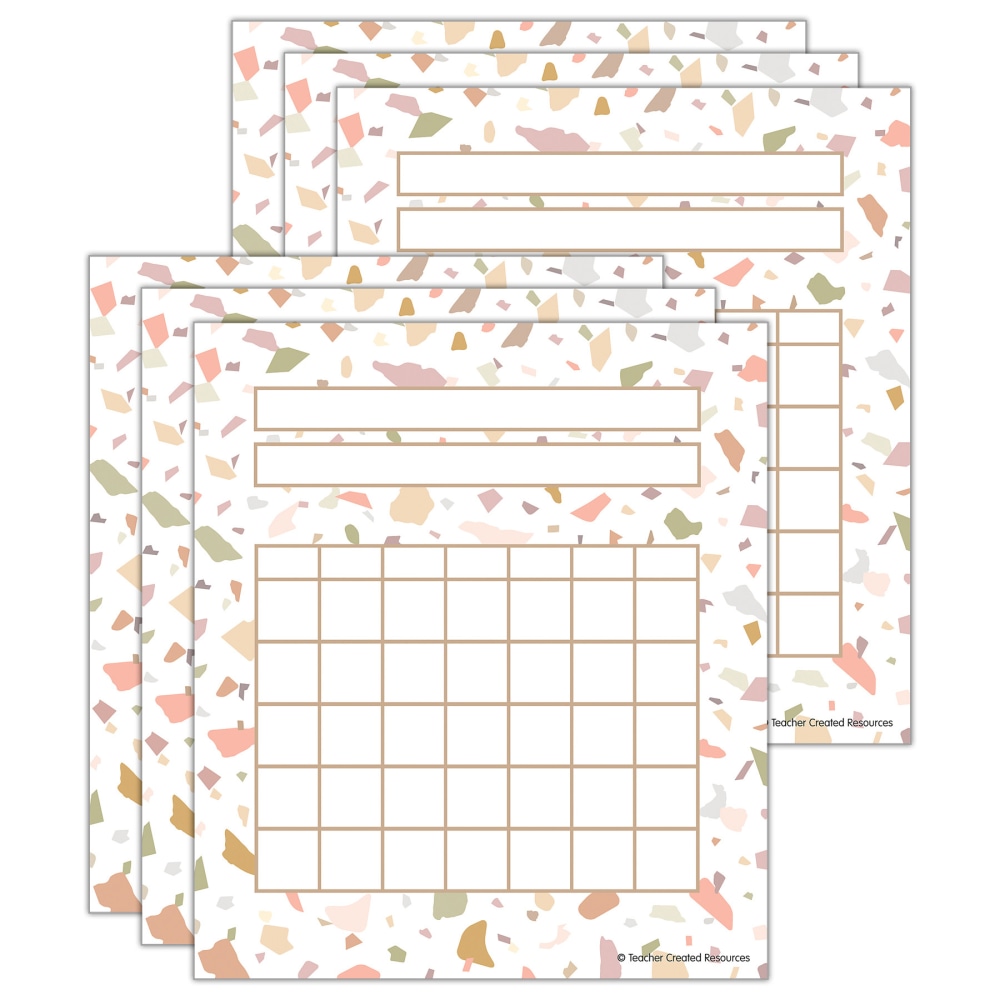 Teacher Created Resources Incentive Charts, Terrazzo Tones, 36 Charts Per Pack, Set Of 6 Packs MPN:TCR7223-6