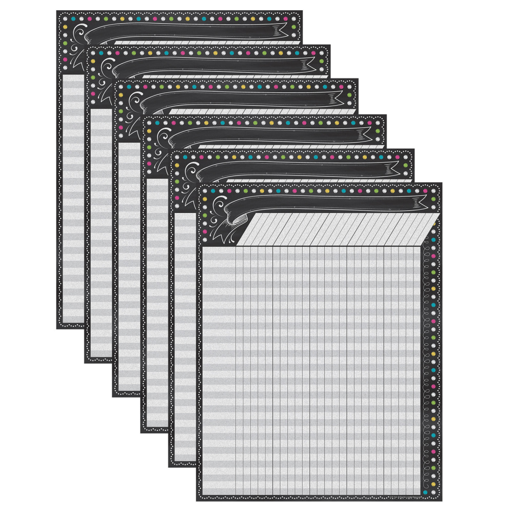 Teacher Created Resources Incentive Chart, Chalkboard Brights, Pack Of 6 MPN:TCR7564-6