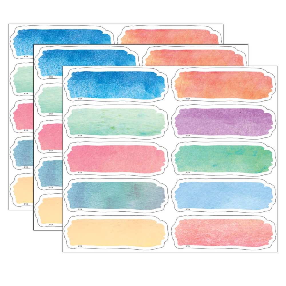 Teacher Created Resources Labels Magnetic Accents, Watercolor, 20 Per Pack, Set Of 3 Packs MPN:TCR77362-3