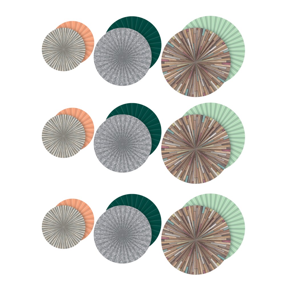 Teacher Created Resources Home Sweet Classroom Hanging Paper Fans, Assorted Colors, 3 Fans Per Pack, Set Of 3 Packs MPN:TCR77398-3