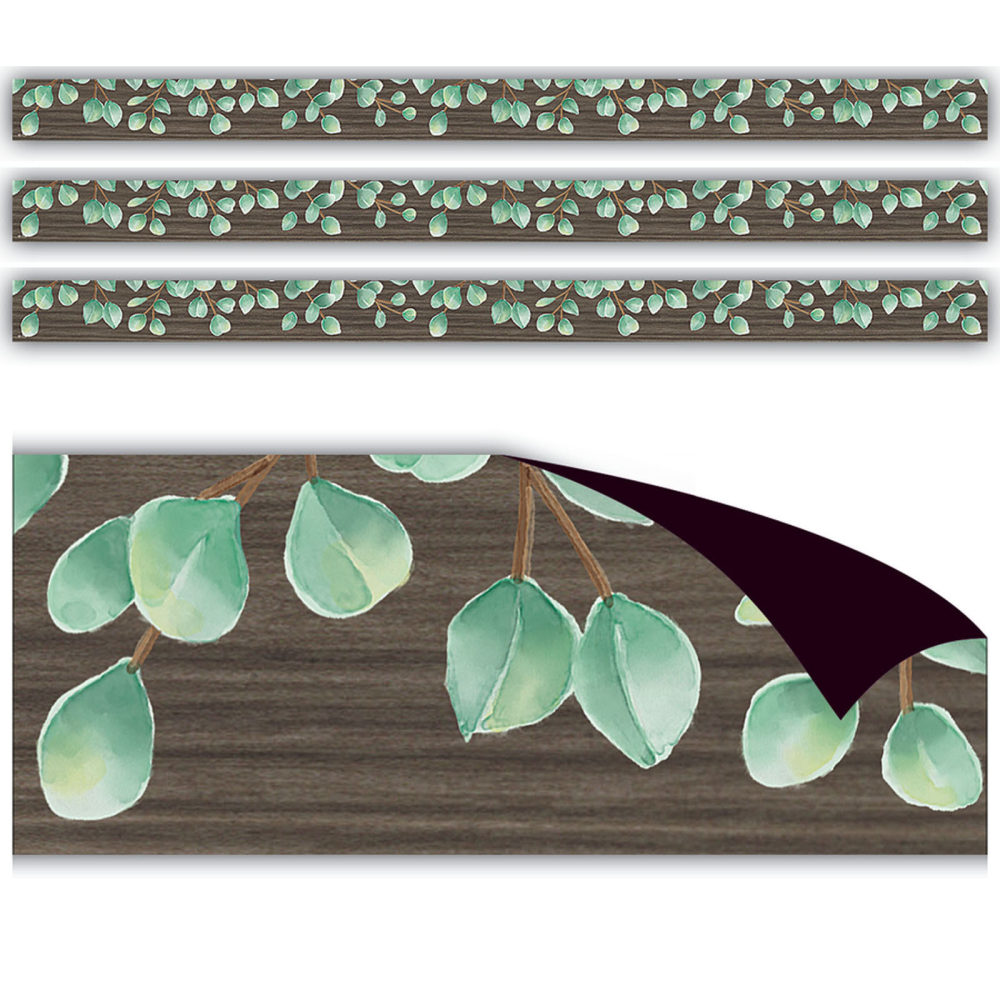 Teacher Created Resources Magnetic Border, Eucalyptus, 24ft Per Pack, Set Of 3 Packs MPN:TCR77482-3